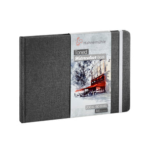 Hahnemuhle Toned Watercolor Book 200gsm Grey A6 Landscape