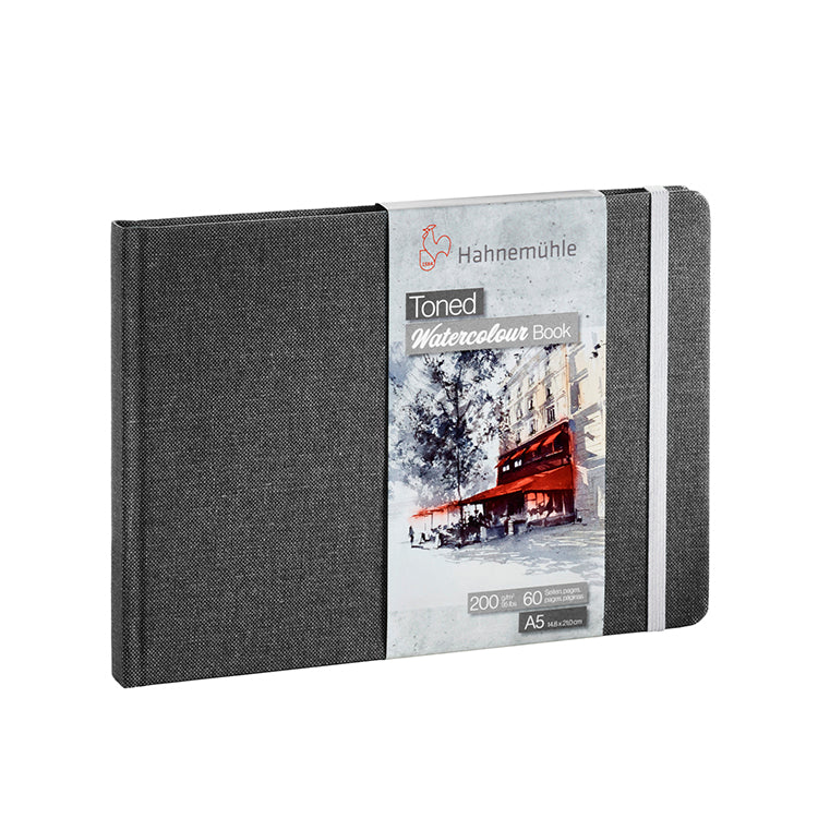 Hahnemuhle Toned Watercolor Book 200gsm Grey A5 Landscape