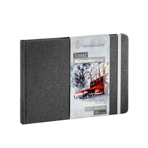 Hahnemuhle Toned Watercolor Book 200gsm Grey A5 Landscape
