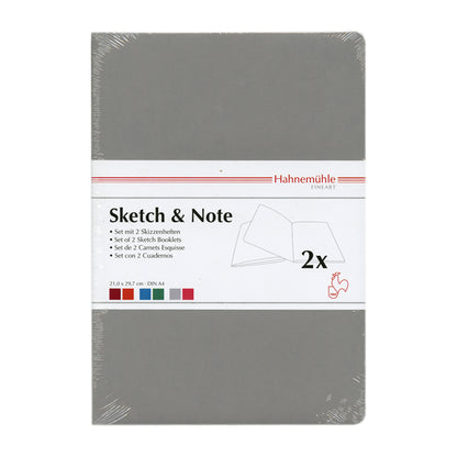 Hahnemuhle Sketch & Note A4 Booklets Grey/Pink Bundle