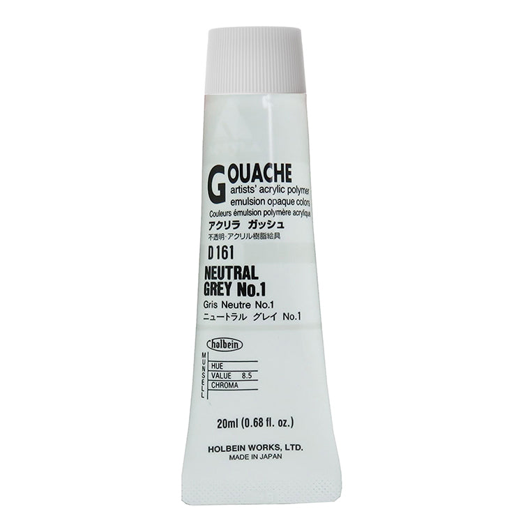 Holbein Acrylic Gouache 20ml Neutral Grey #1