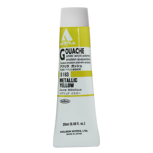 Holbein Acrylic Gouache 20ml Metallic Yellow