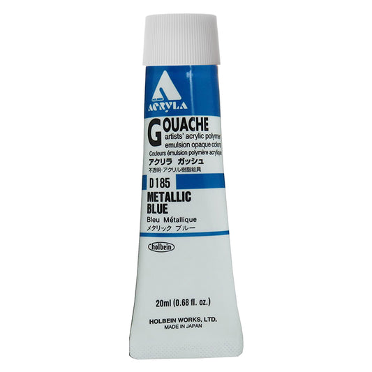 Holbein Acrylic Gouache 20ml Metallic Blue