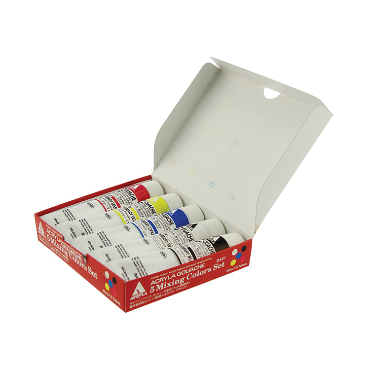 Acryla Gouache 5 Color 20ml Mixing Colors Set