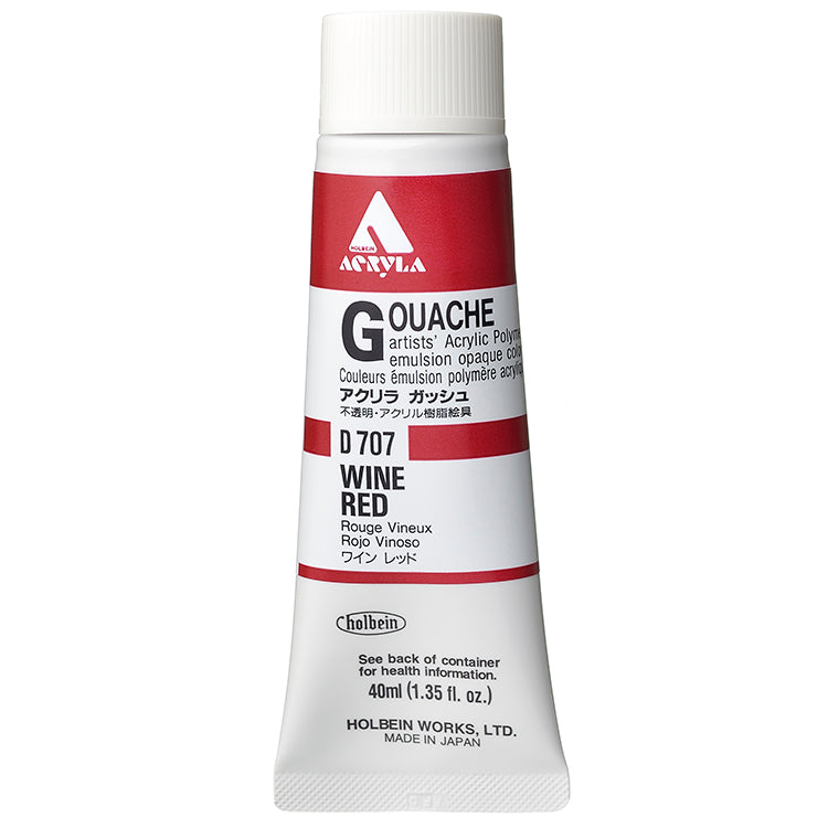 Holbein Acrylic Gouache 40ml Wine Red