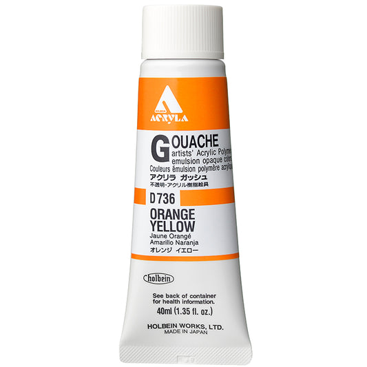 Holbein Acrylic Gouache 40ml Orange Yellow