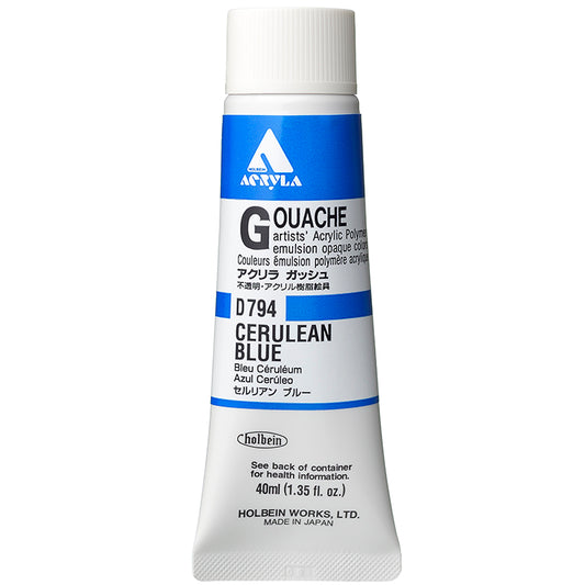 Holbein Acrylic Gouache 40ml Cerulean Blue