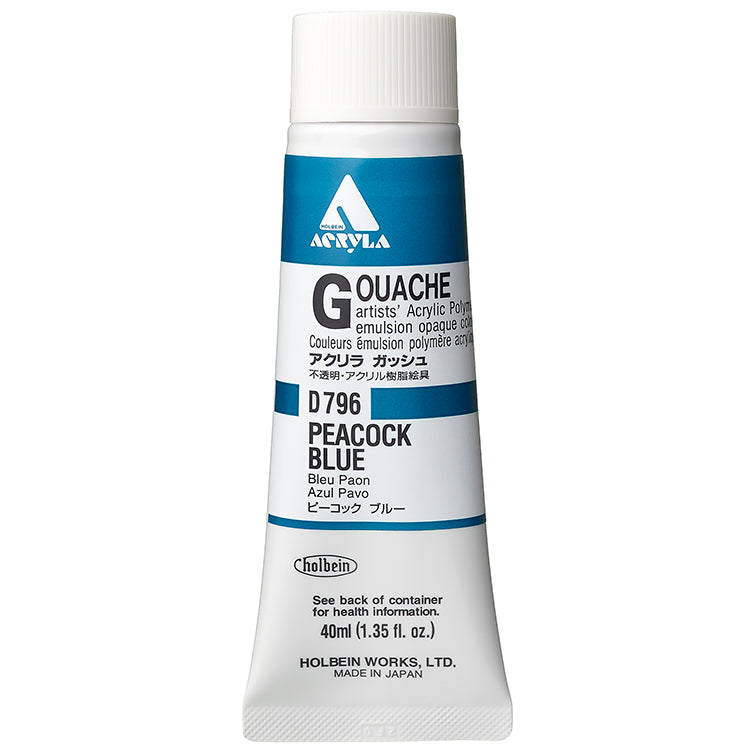 Holbein Acrylic Gouache 40ml Peacock Blue