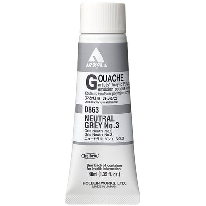Holbein Acrylic Gouache 40ml Neutral Grey #3