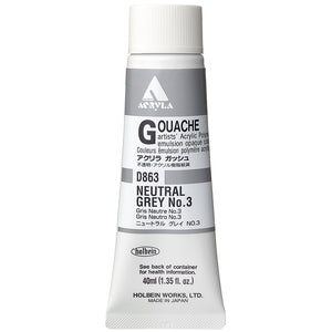 Holbein Acrylic Gouache 40ml Neutral Grey #3