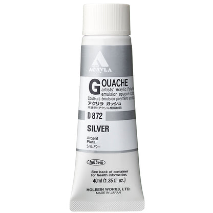 Holbein Acrylic Gouache 40ml Silver
