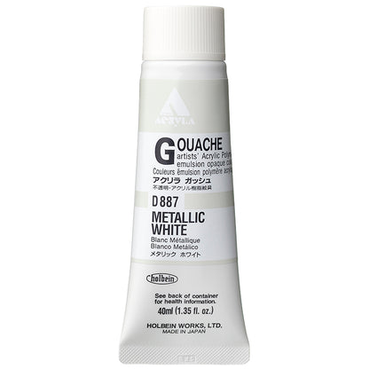 Holbein Acrylic Gouache 40ml Metallic White