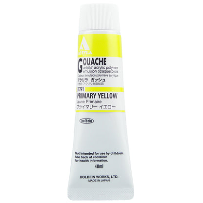 Holbein Acrylic Gouache 40ml Primary Yellow