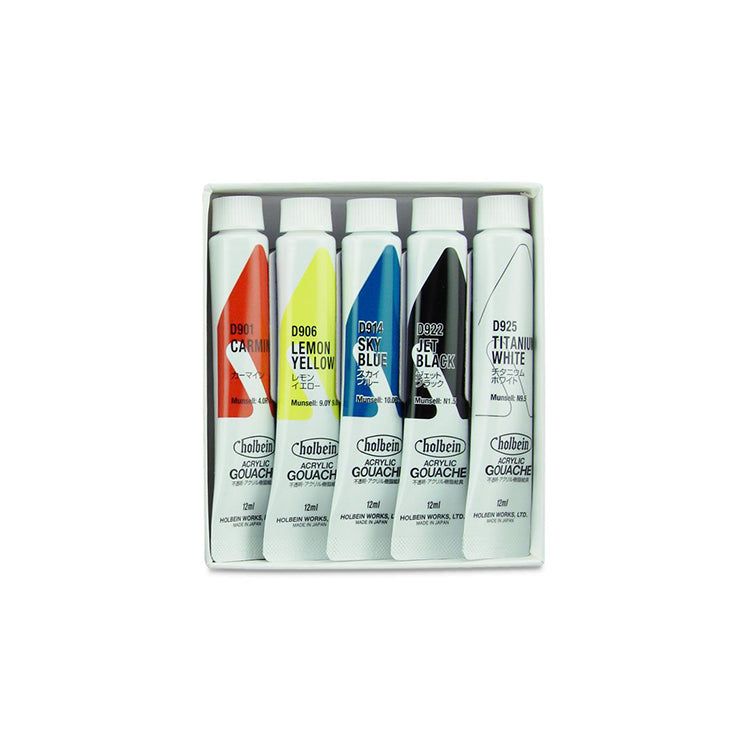 Holbein Acryla Gouache 5 pc 12ml Sample Set