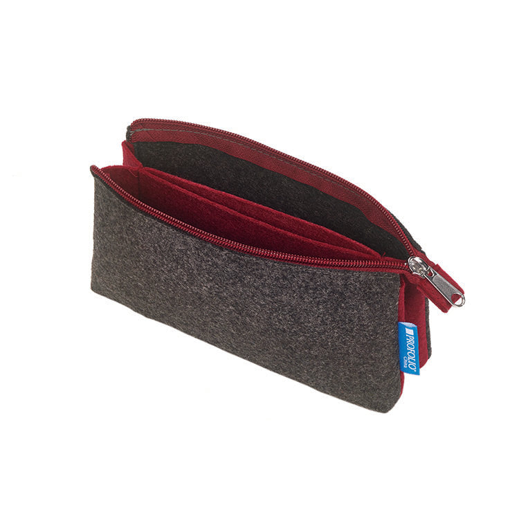 ProFolio Midtown Pouch 4x7 Charcoal Maroon