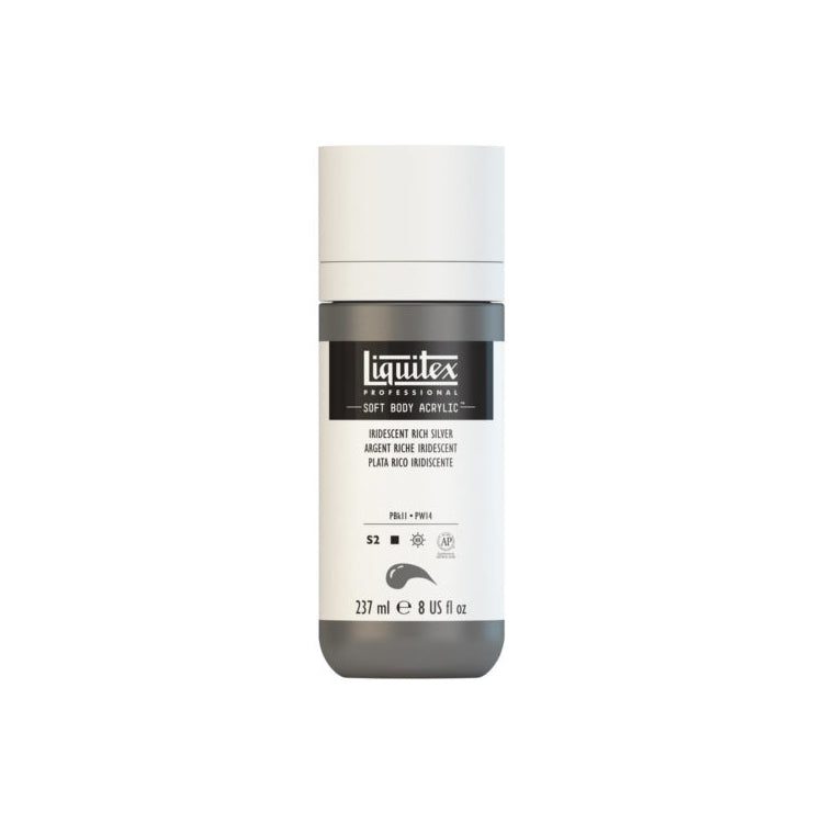 Liquitex Soft Body Acrylic Iridescent Rich Silver 237ml