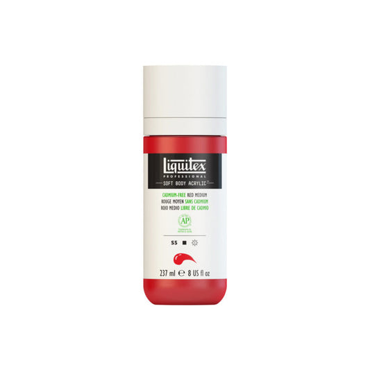 Liquitex Soft Body Acrylic Cadmium Free Red Medium 237ml