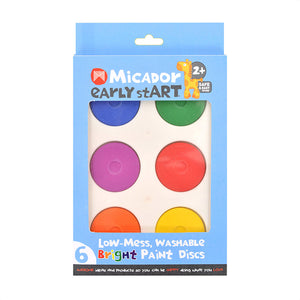 Low-Mess Washable Paint Set 6 Bright Colors