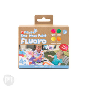 Easy Wash Paint Set 4 Fluorescent Colors