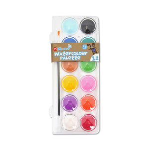 Watercolour Palette and Brush 12 Colors