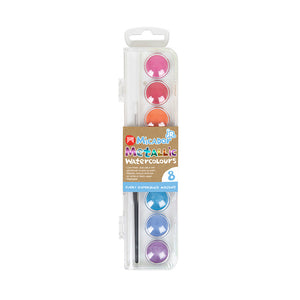 Watercolour Palette and Brush 8 Metallic Colors