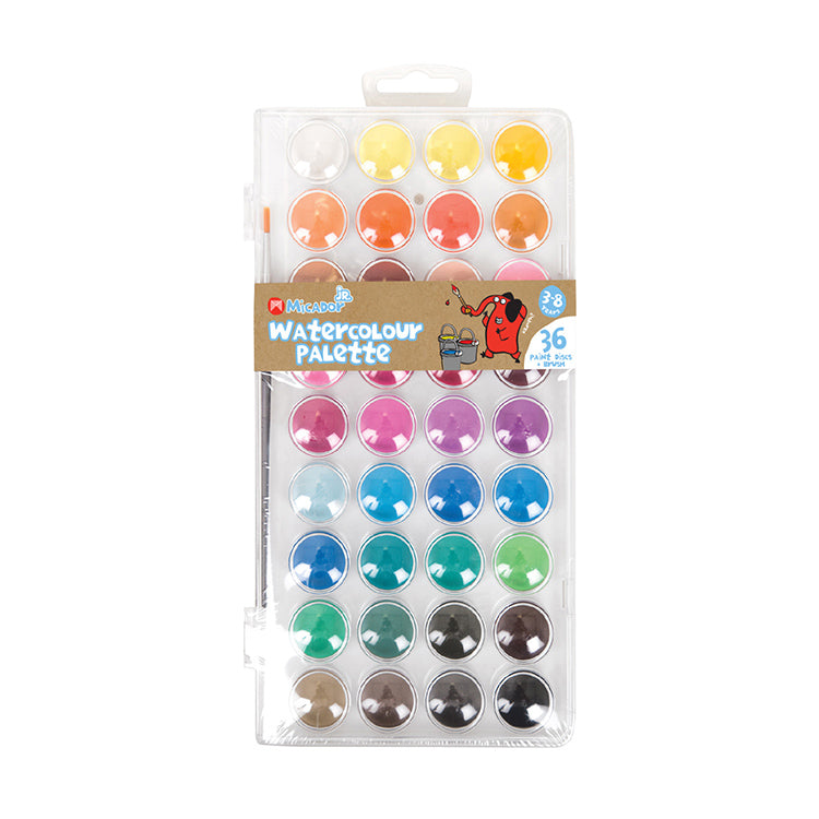 Watercolour Palette and Brush 36 Colors