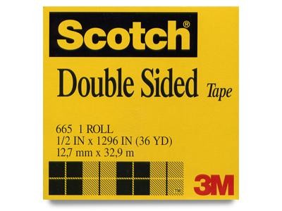 Scotch Tape 665 Double Coated Film .5"x36yd