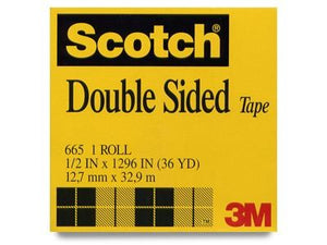 Scotch Tape 665 Double Coated Film .5"x36yd