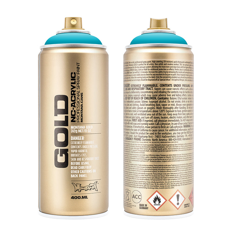 Montana Gold Acrylic Spray Paint 100 Percent Cyan ⚠️