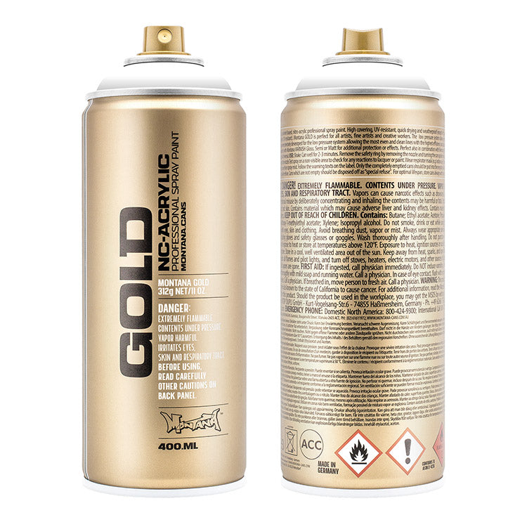 Montana Gold Acrylic Spray Paint Shock White Pure ⚠️