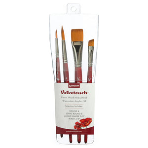 Princeton 3950 Velvetouch Brush Professional 4 Brush Set