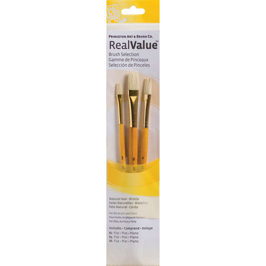 Princeton Brush Bristle Flats Value 3 Pack