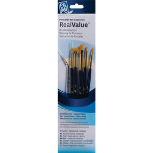 Princeton Brush Gold Taklon Liner Fan Spotter 6 Pack
