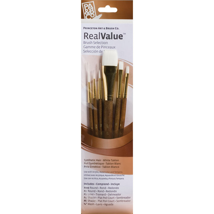 Princeton Brush White Taklon Value 6 Pack