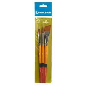 Princeton Snap! Brush Gold Taklon Set #1 3 Pack Short Handle