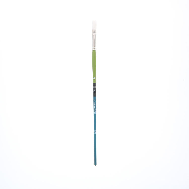 Princeton Snap! Brush White Taklon Flat 4 Long Handle