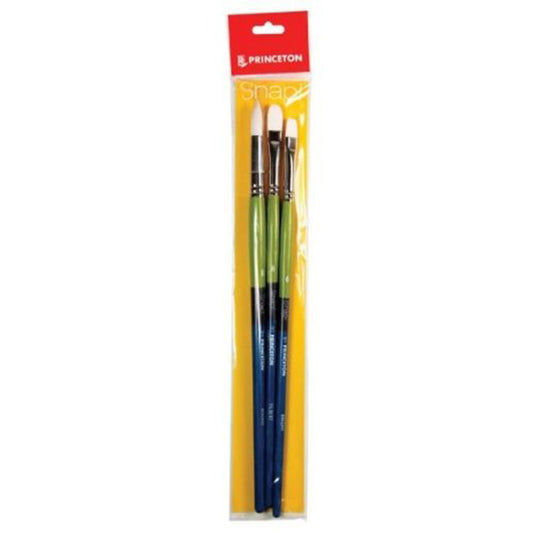 Princeton Snap! White Taklon Brush Set #5 3 Pack Long Handle