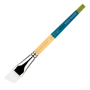 Princeton Snap! Brush White Taklon Angle Shader 3/4" Short Handle