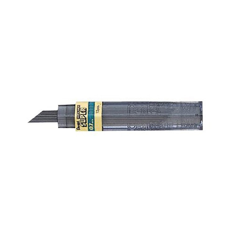 Pentel Super Hi Polymer Pencil Lead 0.7mm Medium 3H 12 Pack