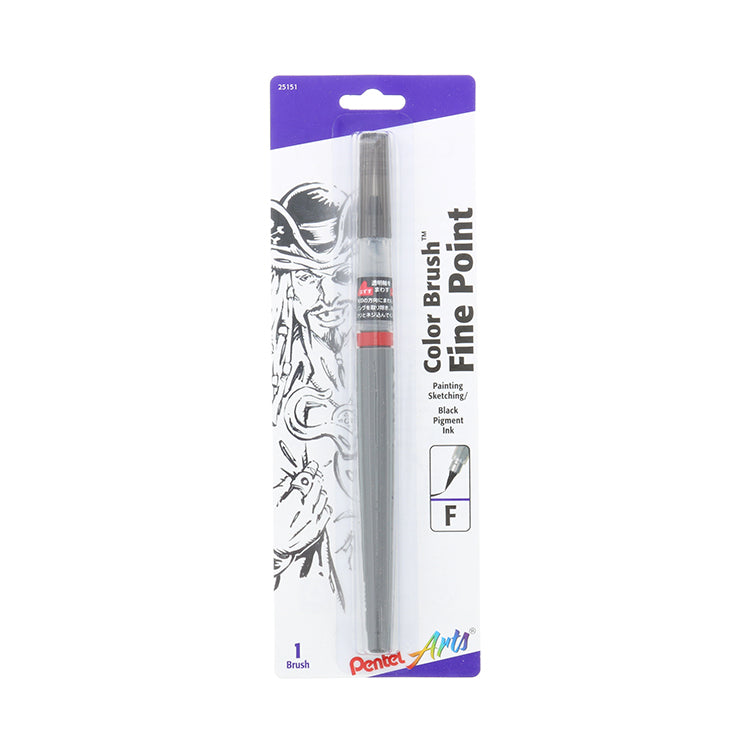 Pentel Color Brush Pen Black Ink Fine