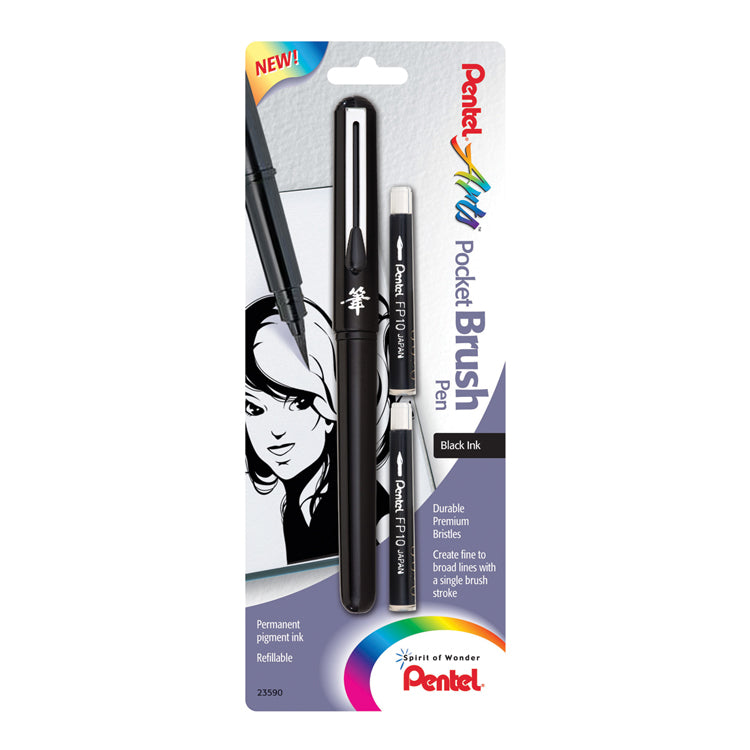 Pentel Arts Pocket Brush Pen with Refills