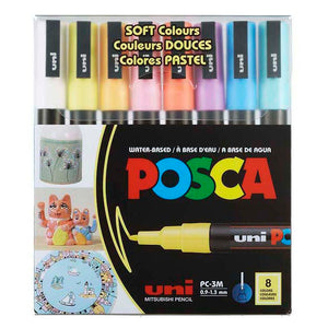 Posca Paint Marker Set PC-3M 8 Fine Soft Colors