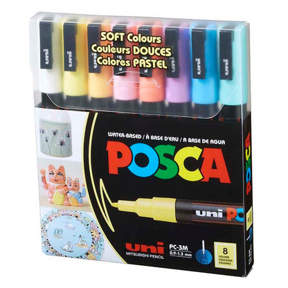Posca Paint Marker Set PC-3M 8 Fine Soft Colors