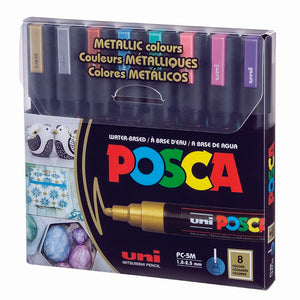 Posca Paint Marker Set PC-5M 8 Medium Metallic Colors
