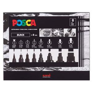 Posca Paint Marker Set of 8 All Black