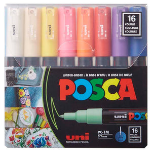Posca Paint Marker Set PC-1M 16 Extra Fine Tapered Tip