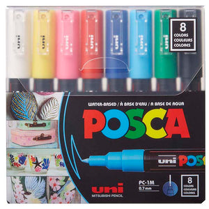 Posca Paint Marker Set PC-1M 8 Extra Fine Tapered Tip