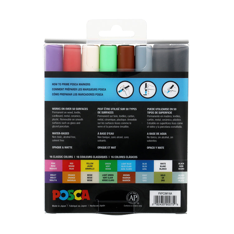 Posca Paint Marker Set PC-3M 16 Fine