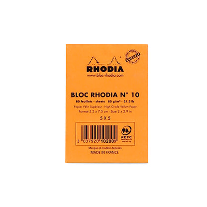 Rhodia Classic Staplebound Notepad Graph 2x3 Orange