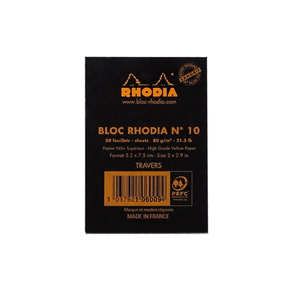 Rhodia Classic Staplebound Notepad Lined 2x3 Black